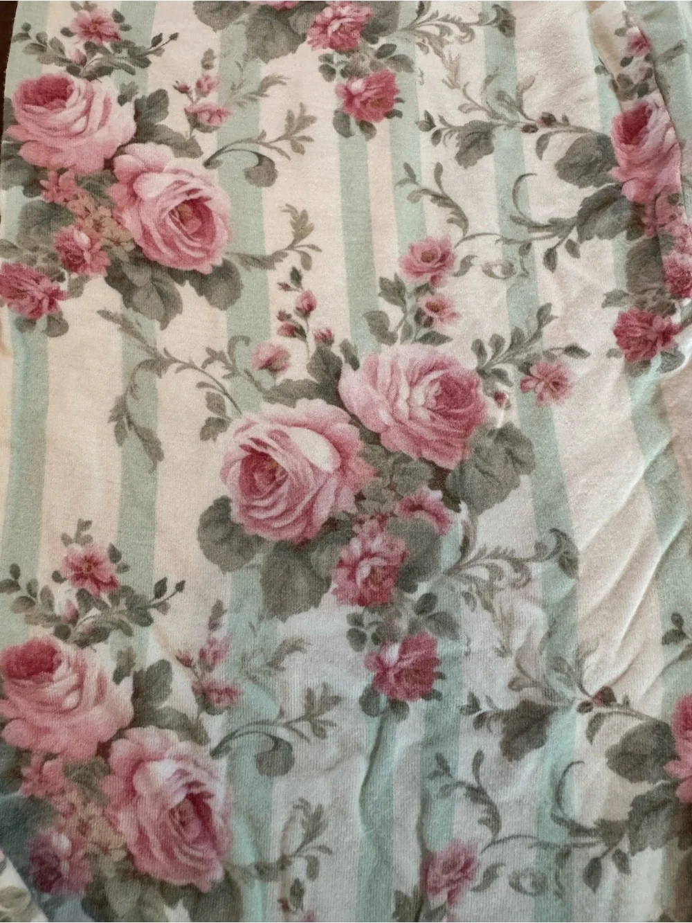 Posh Peanut Pink Rose & Mint Stripe Long-Sleeve Pajama Set